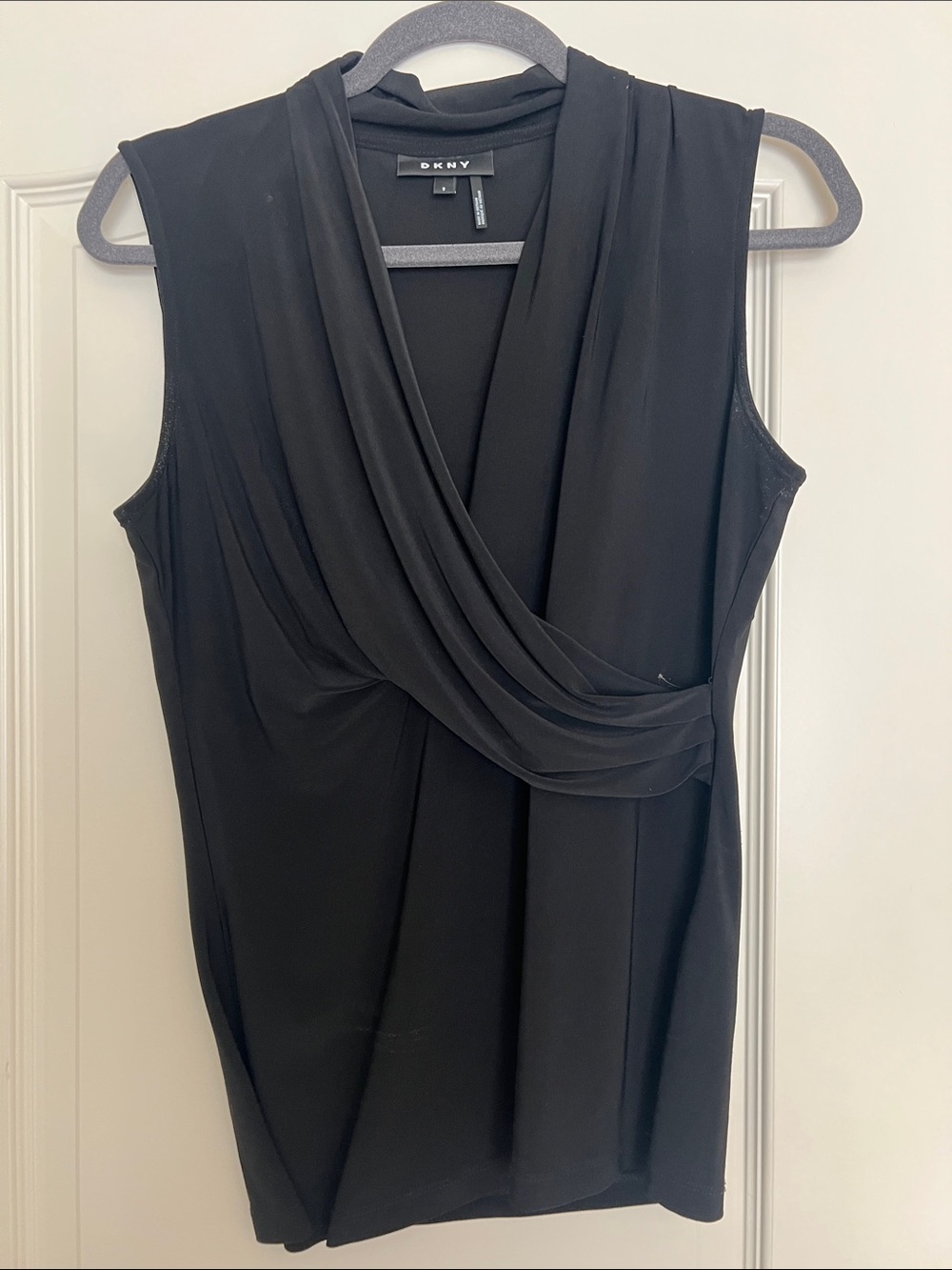 DKNY Black Draped Sleeveless top
